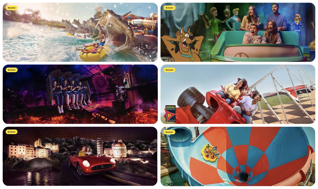 Yas Island Multi-Park Tickets – Ferrari World Abu Dhabi, Yas Waterworld, Warner Bros. World™, Sea World